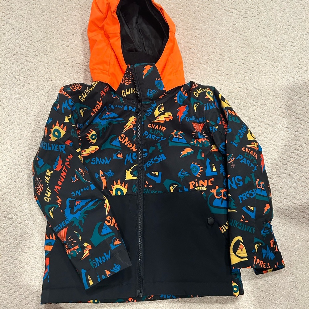 Quiksilver Kids' Graphic Snow Jacket - Black and Orange